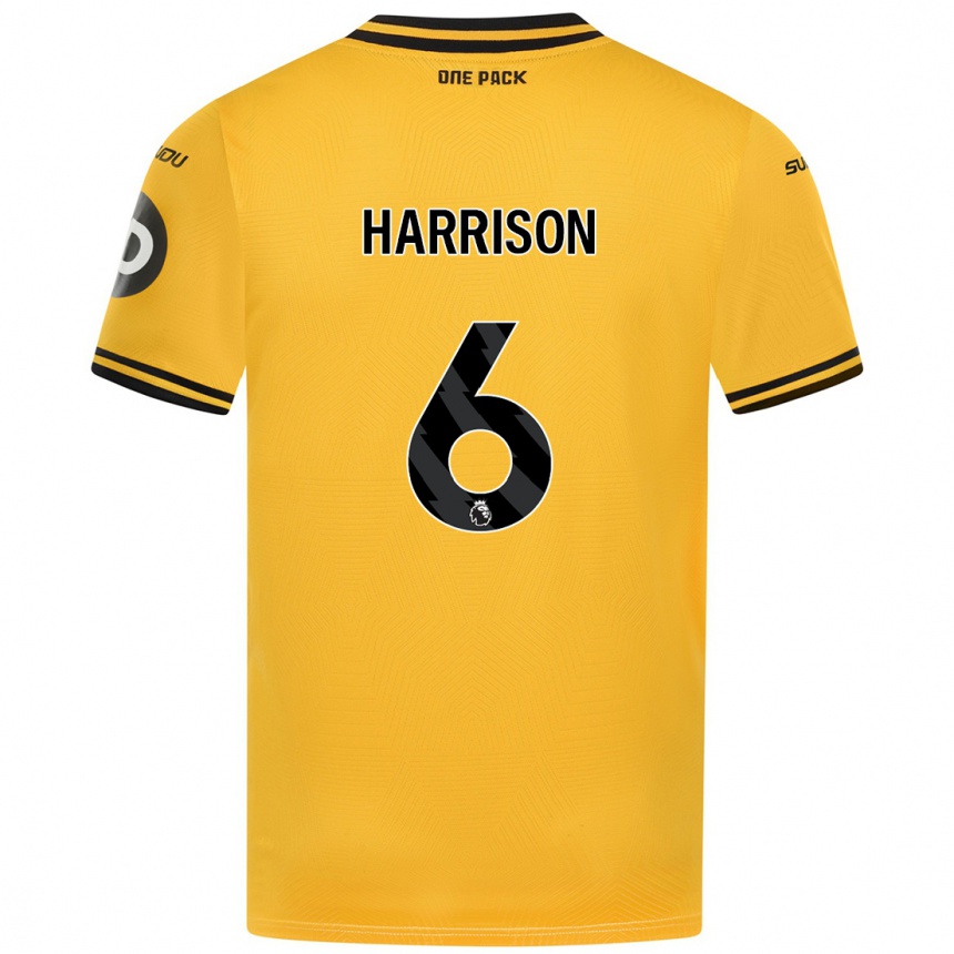 Niño Fútbol Camiseta Lexie Harrison #6 Amarillo 1ª Equipación 2024/25 México