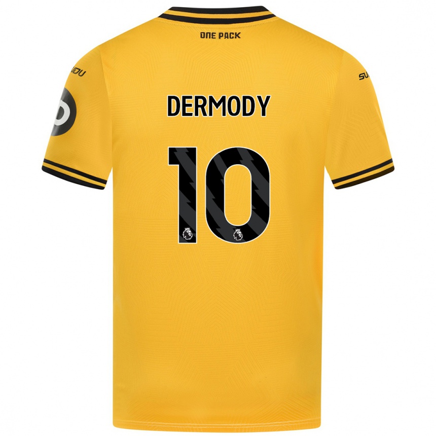 Niño Fútbol Camiseta Helen Dermody #10 Amarillo 1ª Equipación 2024/25 México