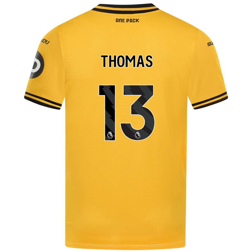 Niño Fútbol Camiseta Bec Thomas #13 Amarillo 1ª Equipación 2024/25 México