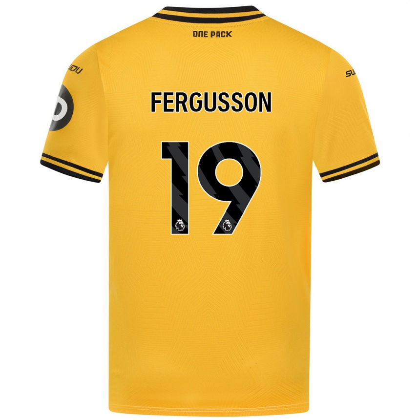 Niño Fútbol Camiseta Liv Fergusson #19 Amarillo 1ª Equipación 2024/25 México