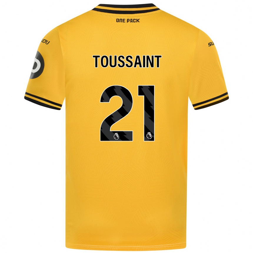 Niño Fútbol Camiseta Destiney Toussaint #21 Amarillo 1ª Equipación 2024/25 México