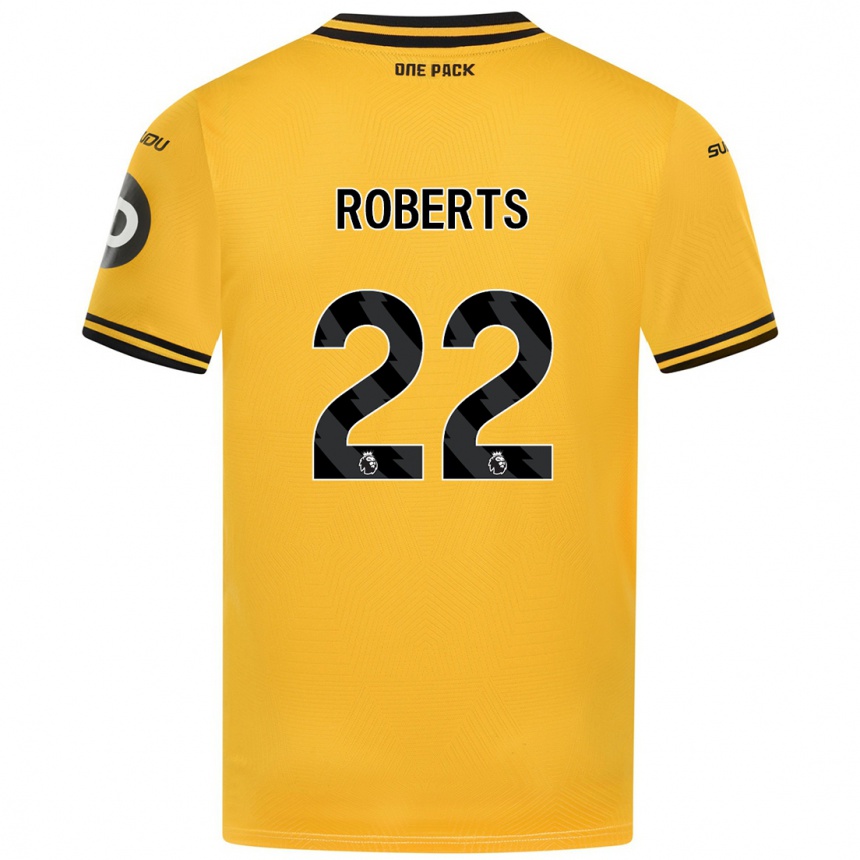 Niño Fútbol Camiseta Beth Roberts #22 Amarillo 1ª Equipación 2024/25 México