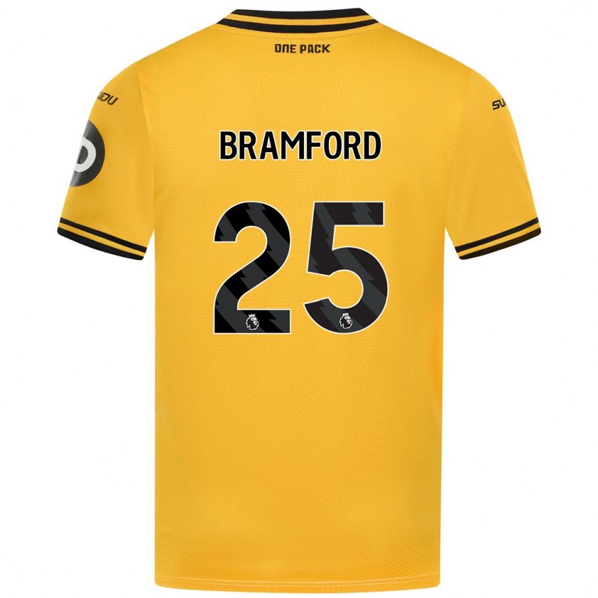 Niño Fútbol Camiseta Sophie Bramford #25 Amarillo 1ª Equipación 2024/25 México