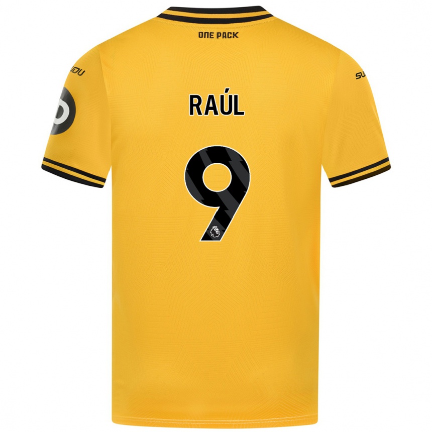 Niño Fútbol Camiseta Raul Jimenez #9 Amarillo 1ª Equipación 2024/25 México