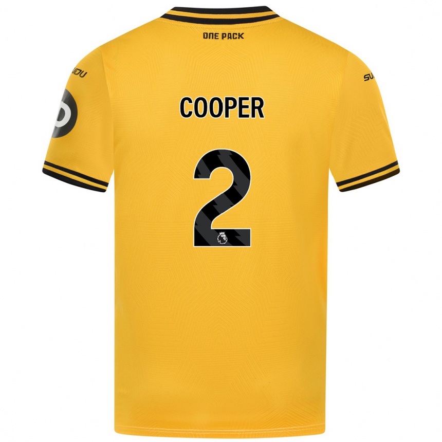 Niño Fútbol Camiseta Laura Cooper #2 Amarillo 1ª Equipación 2024/25 México