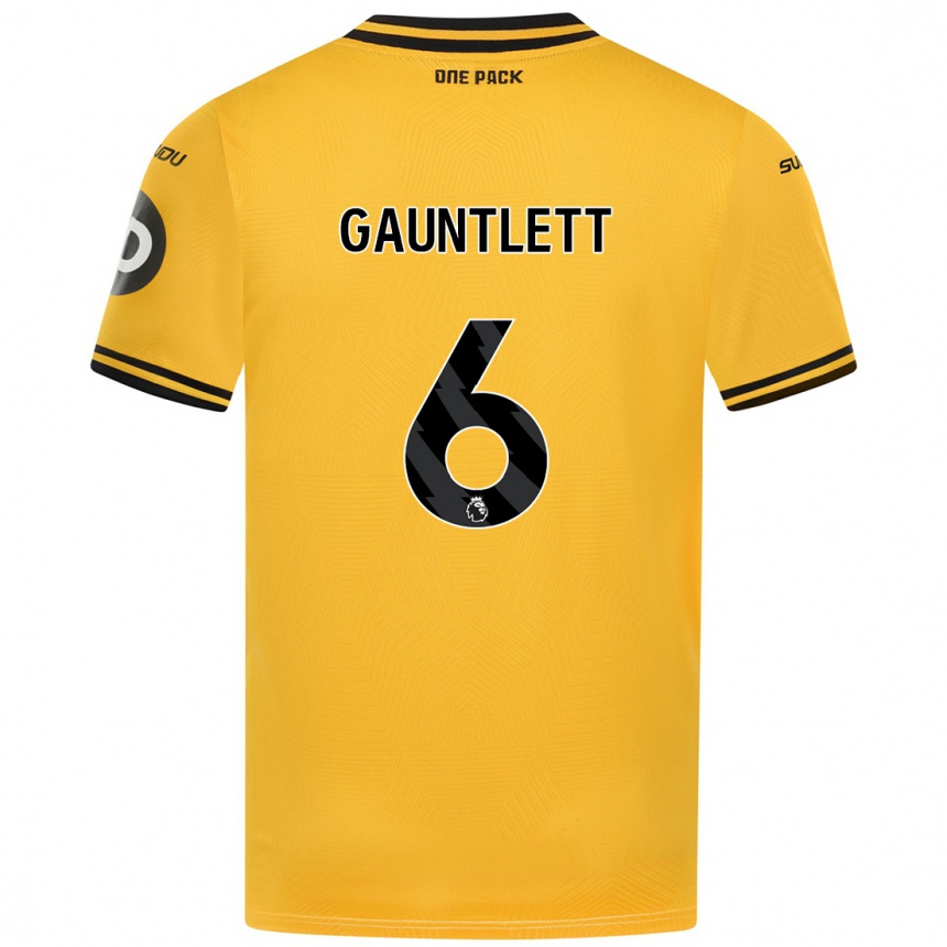 Niño Fútbol Camiseta Maz Gauntlett #6 Amarillo 1ª Equipación 2024/25 México