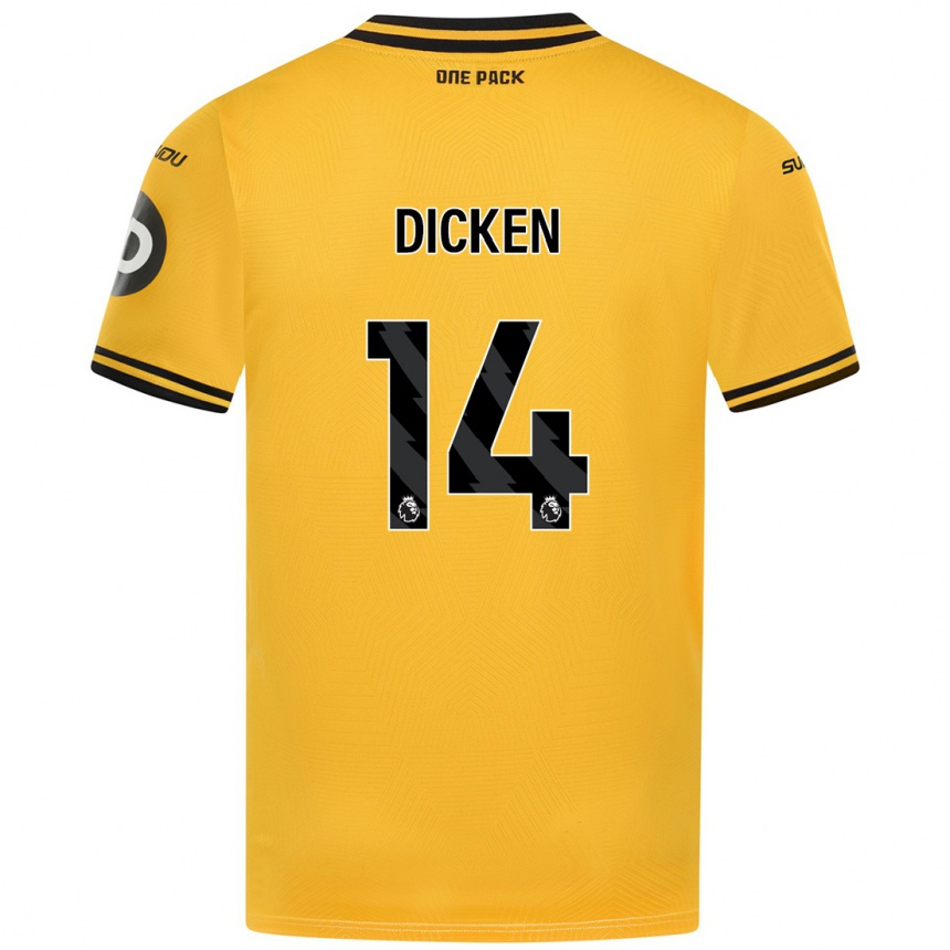 Niño Fútbol Camiseta Amy Dicken #14 Amarillo 1ª Equipación 2024/25 México