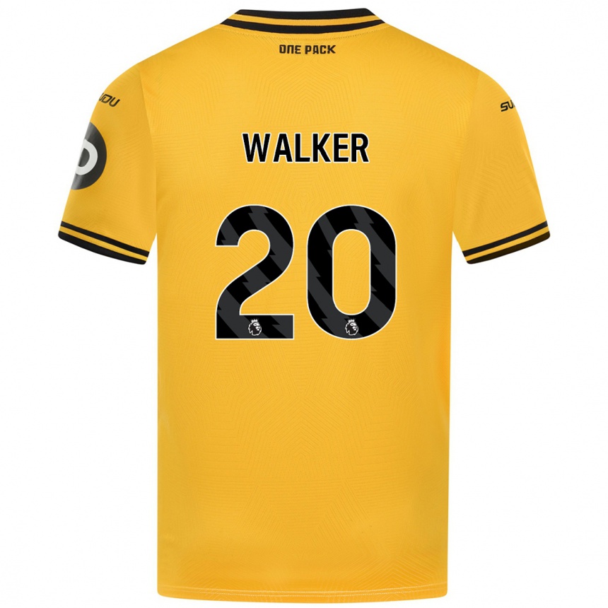 Niño Fútbol Camiseta Lowri Walker #20 Amarillo 1ª Equipación 2024/25 México