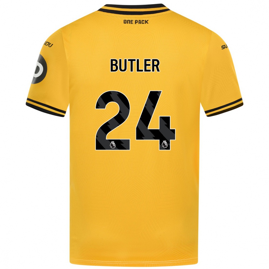 Niño Fútbol Camiseta Elli Butler #24 Amarillo 1ª Equipación 2024/25 México