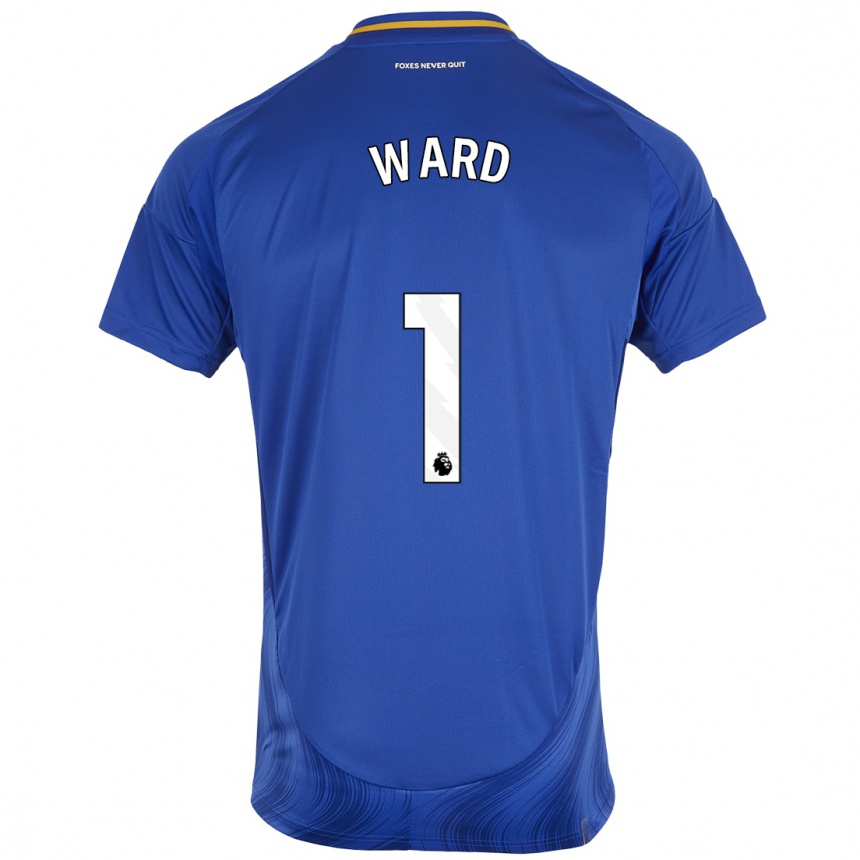 Niño Fútbol Camiseta Danny Ward #1 Azul Blanco 1ª Equipación 2024/25 México