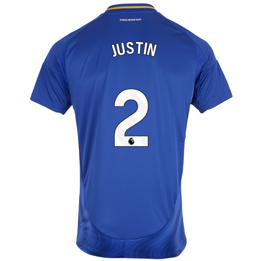 Niño Fútbol Camiseta James Justin #2 Azul Blanco 1ª Equipación 2024/25 México