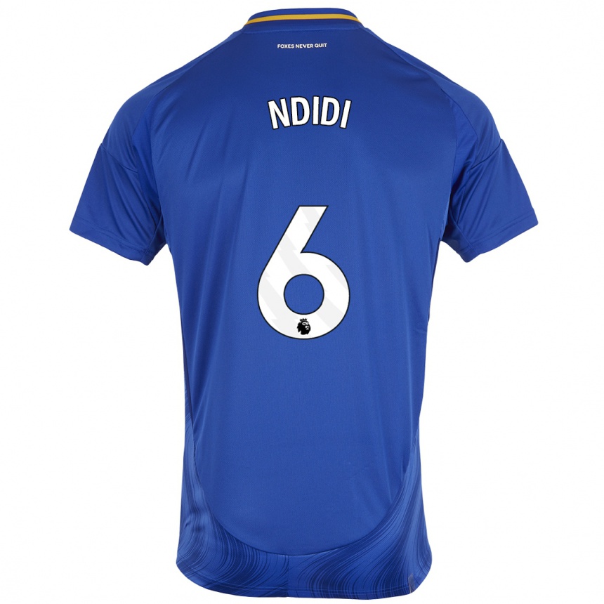 Niño Fútbol Camiseta Wilfred Ndidi #6 Azul Blanco 1ª Equipación 2024/25 México