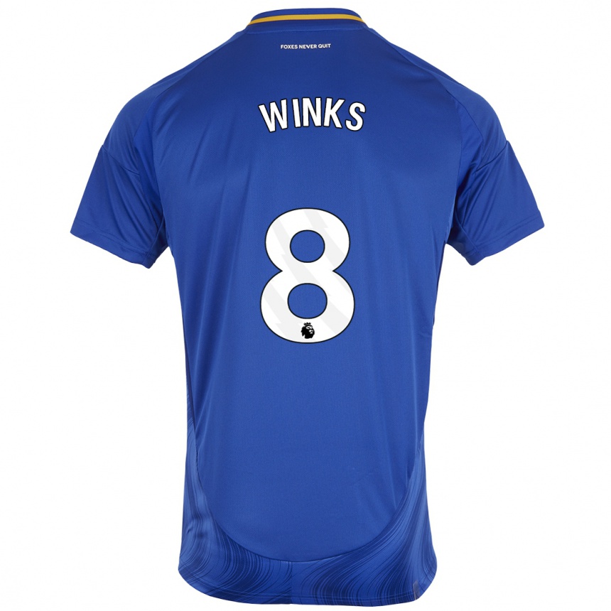 Niño Fútbol Camiseta Harry Winks #8 Azul Blanco 1ª Equipación 2024/25 México