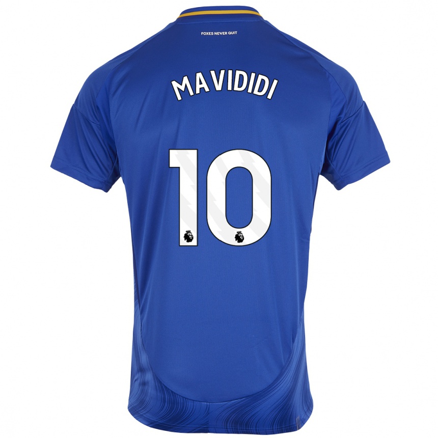 Niño Fútbol Camiseta Stephy Mavididi #10 Azul Blanco 1ª Equipación 2024/25 México