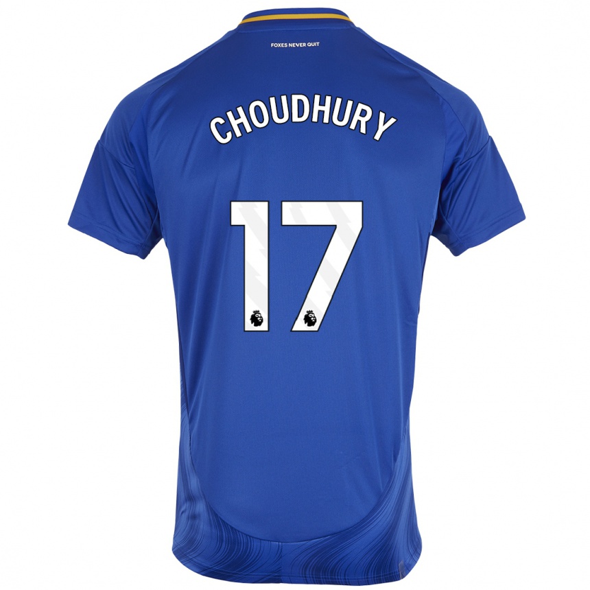 Niño Fútbol Camiseta Hamza Choudhury #17 Azul Blanco 1ª Equipación 2024/25 México