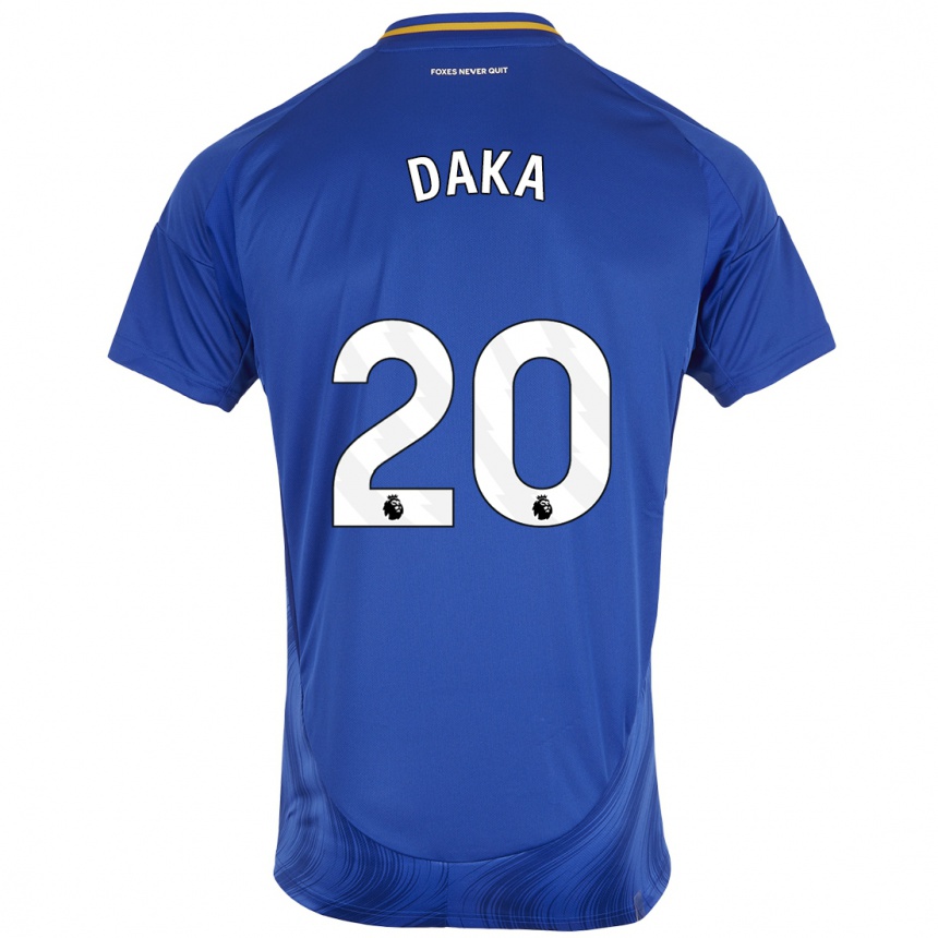 Niño Fútbol Camiseta Patson Daka #20 Azul Blanco 1ª Equipación 2024/25 México