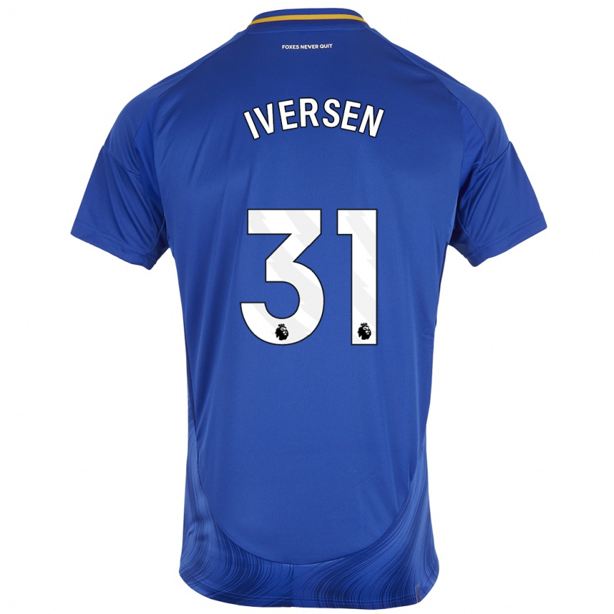 Niño Fútbol Camiseta Daniel Iversen #31 Azul Blanco 1ª Equipación 2024/25 México