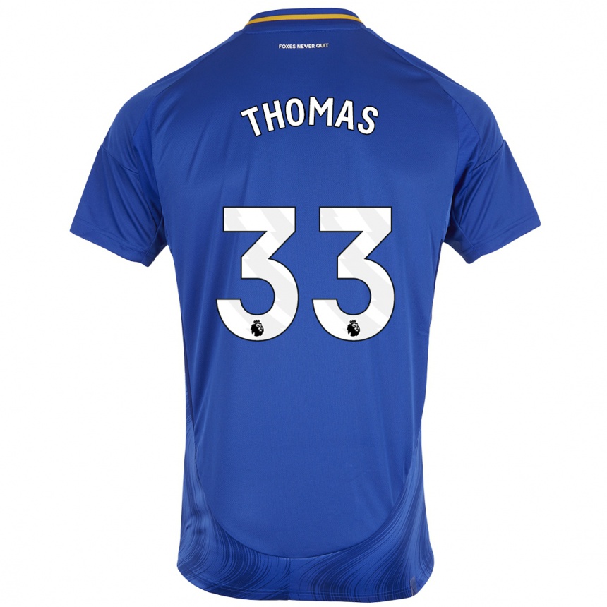 Niño Fútbol Camiseta Luke Thomas #33 Azul Blanco 1ª Equipación 2024/25 México