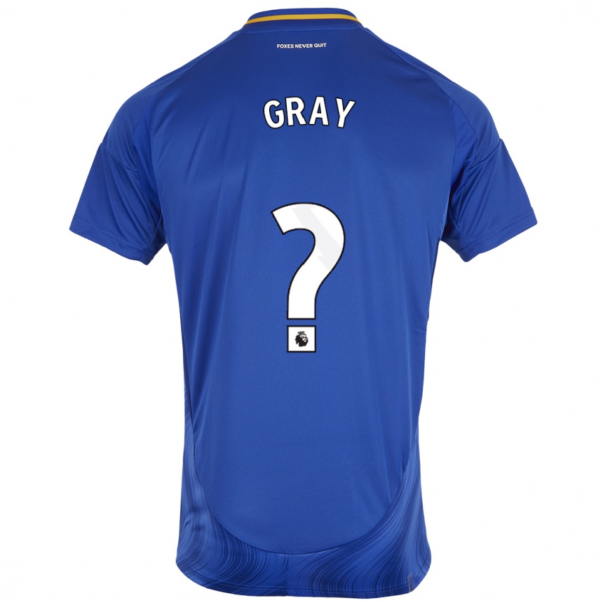 Niño Fútbol Camiseta Kevon Gray #0 Azul Blanco 1ª Equipación 2024/25 México