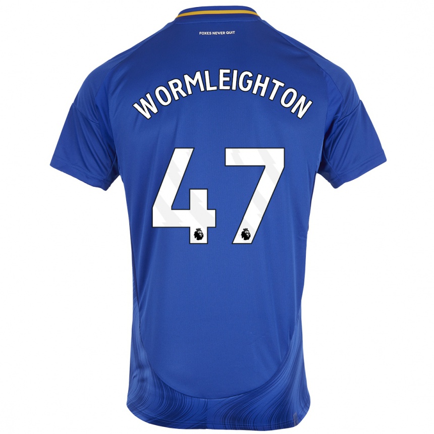 Niño Fútbol Camiseta Joe Wormleighton #47 Azul Blanco 1ª Equipación 2024/25 México