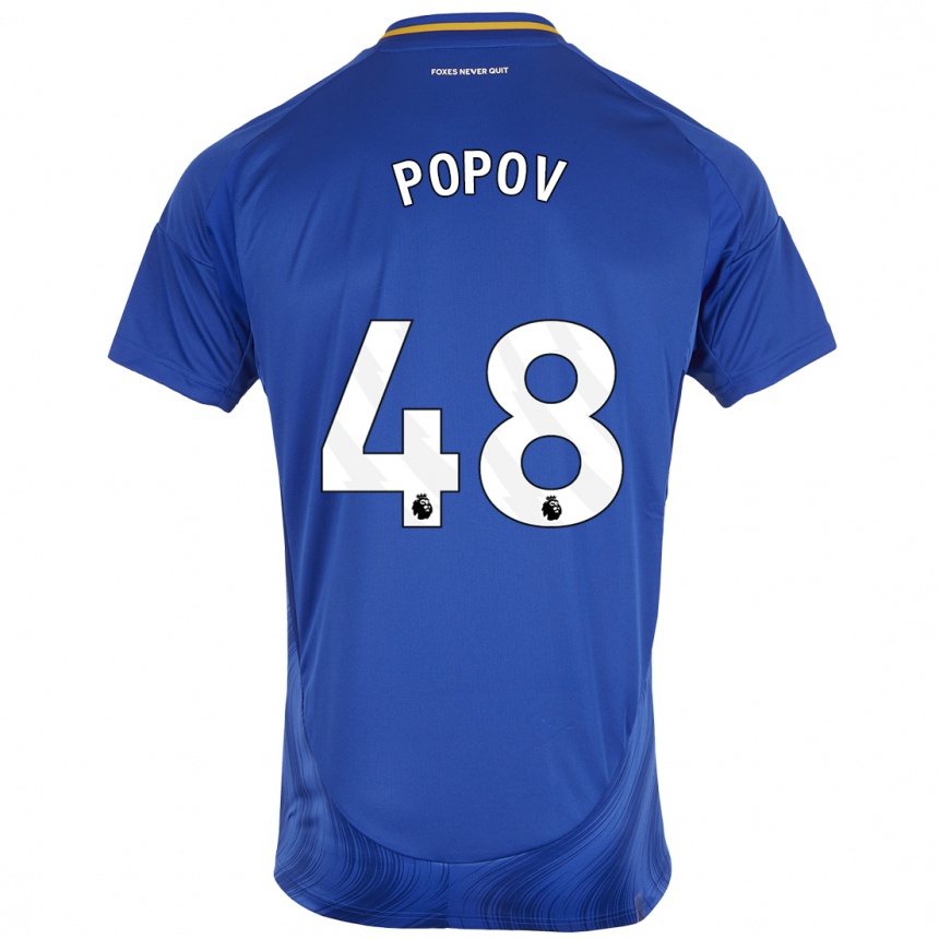 Niño Fútbol Camiseta Chris Popov #48 Azul Blanco 1ª Equipación 2024/25 México