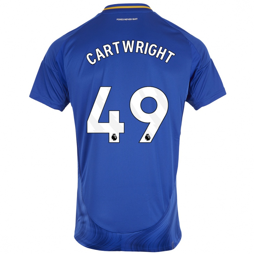 Niño Fútbol Camiseta Henry Cartwright #49 Azul Blanco 1ª Equipación 2024/25 México