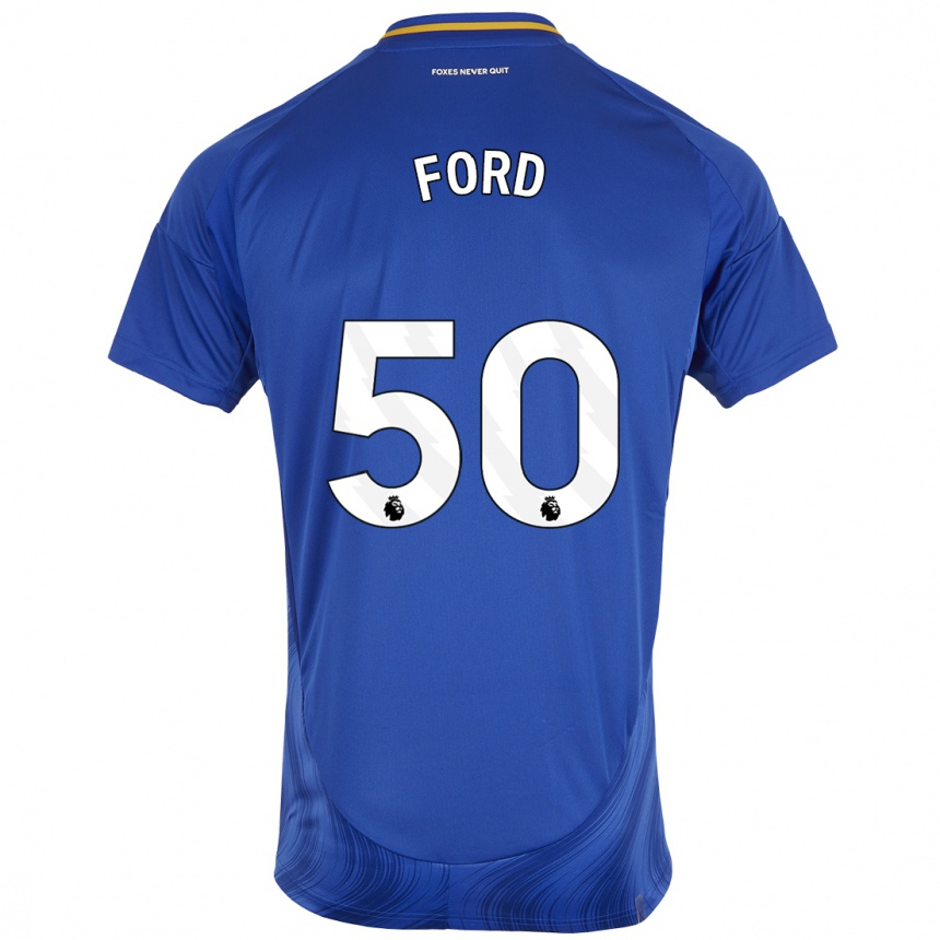 Niño Fútbol Camiseta Harvey Godsmark-Ford #50 Azul Blanco 1ª Equipación 2024/25 México