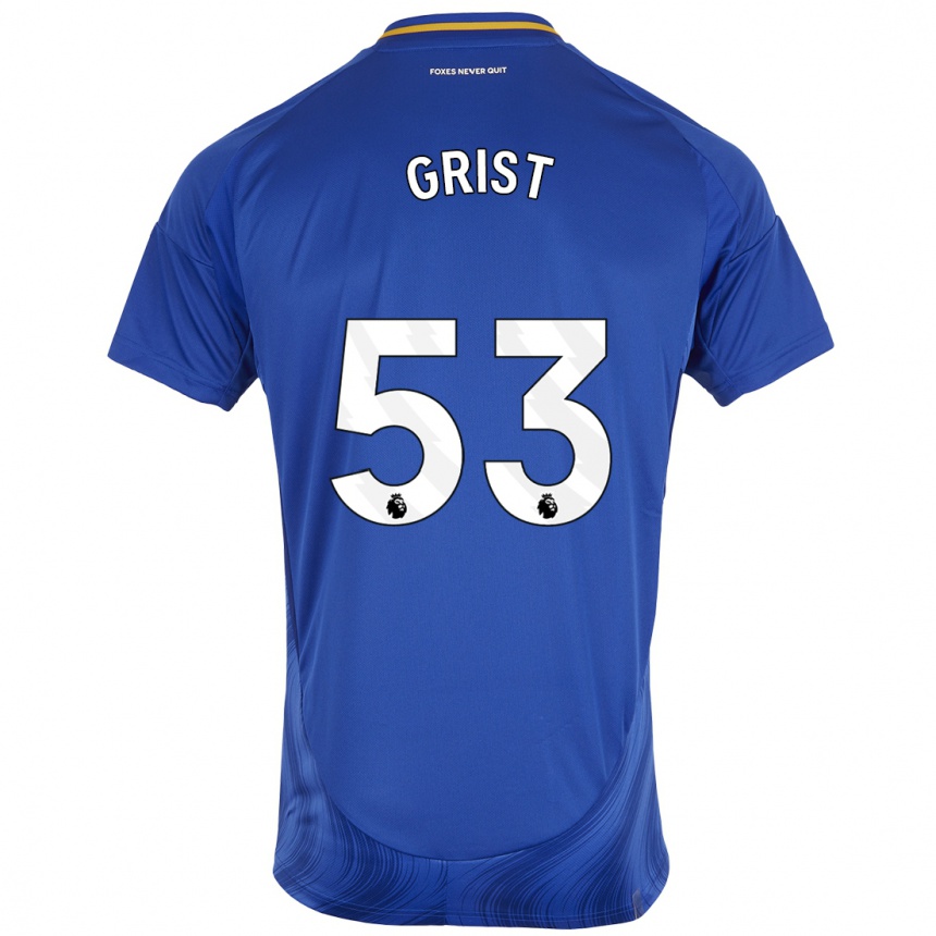 Niño Fútbol Camiseta Ben Grist #53 Azul Blanco 1ª Equipación 2024/25 México