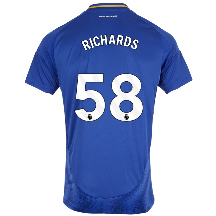 Niño Fútbol Camiseta Amani Richards #58 Azul Blanco 1ª Equipación 2024/25 México