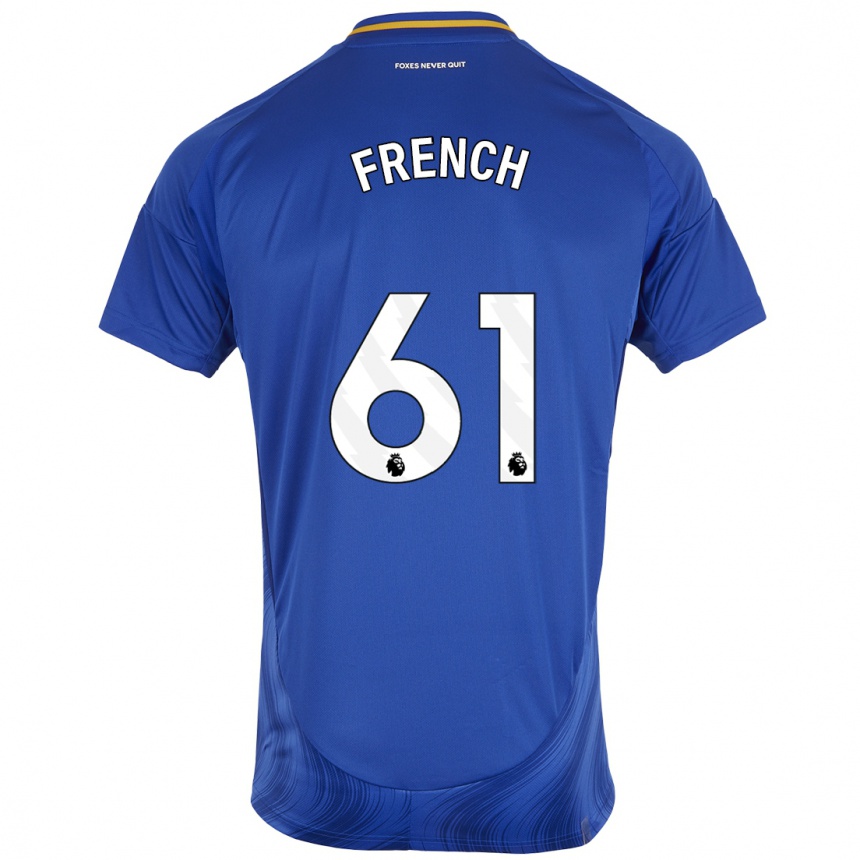 Niño Fútbol Camiseta Harry French #61 Azul Blanco 1ª Equipación 2024/25 México