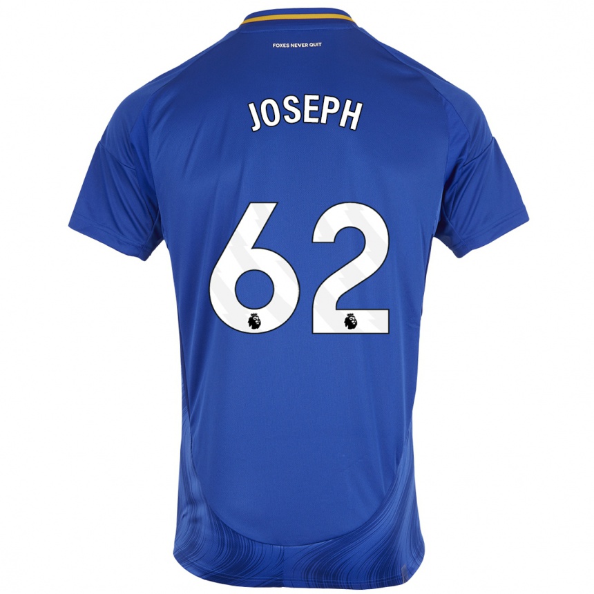 Niño Fútbol Camiseta Jayden Joseph #62 Azul Blanco 1ª Equipación 2024/25 México