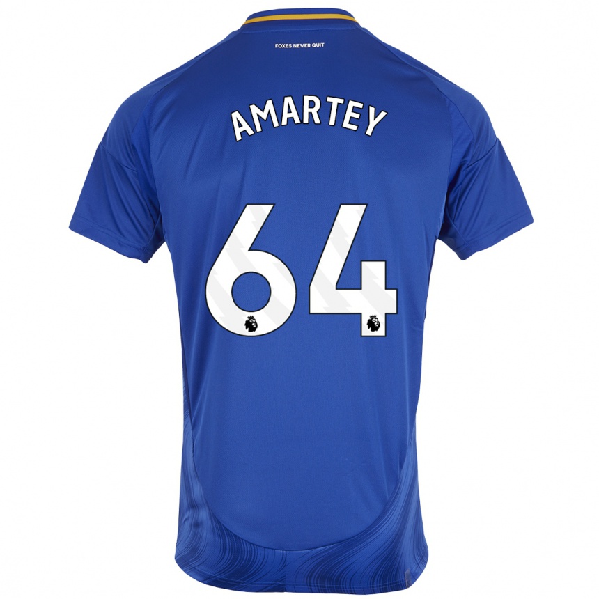 Niño Fútbol Camiseta Bobby Amartey #64 Azul Blanco 1ª Equipación 2024/25 México