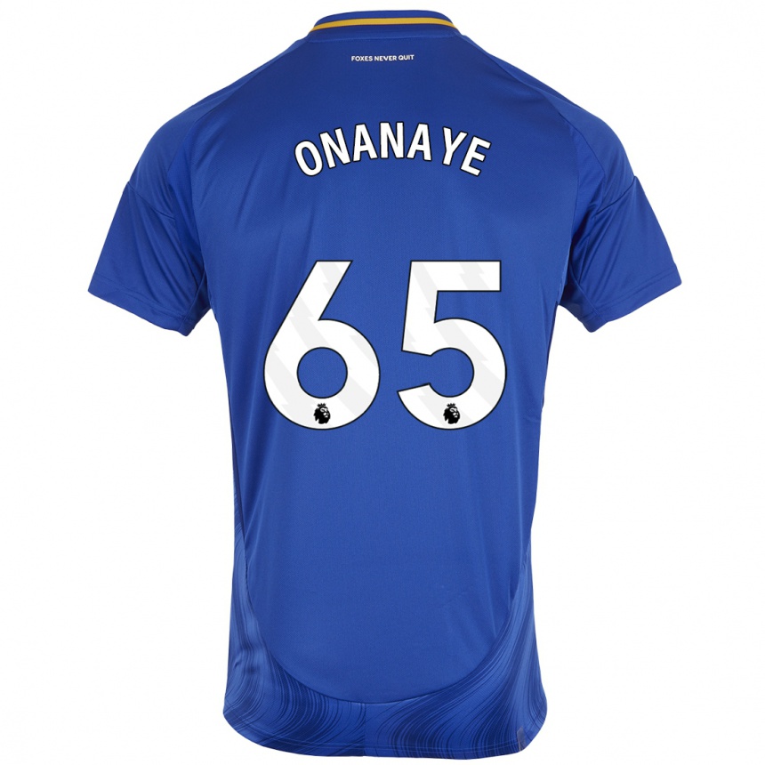 Niño Fútbol Camiseta Toby Onanaye #65 Azul Blanco 1ª Equipación 2024/25 México