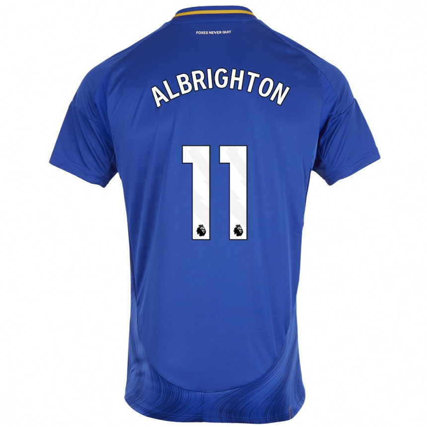 Niño Fútbol Camiseta Marc Albrighton #11 Azul Blanco 1ª Equipación 2024/25 México