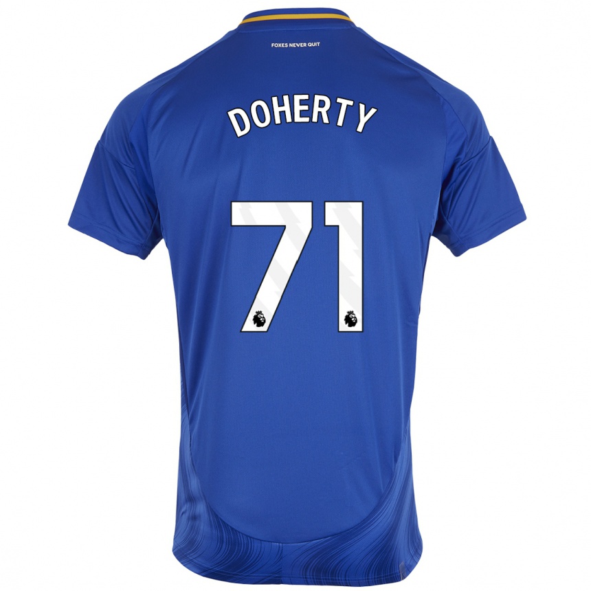 Niño Fútbol Camiseta Arlo Doherty #71 Azul Blanco 1ª Equipación 2024/25 México