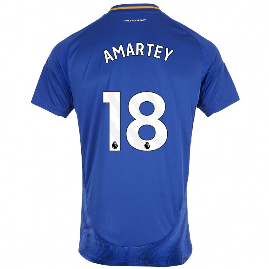 Niño Fútbol Camiseta Daniel Amartey #18 Azul Blanco 1ª Equipación 2024/25 México