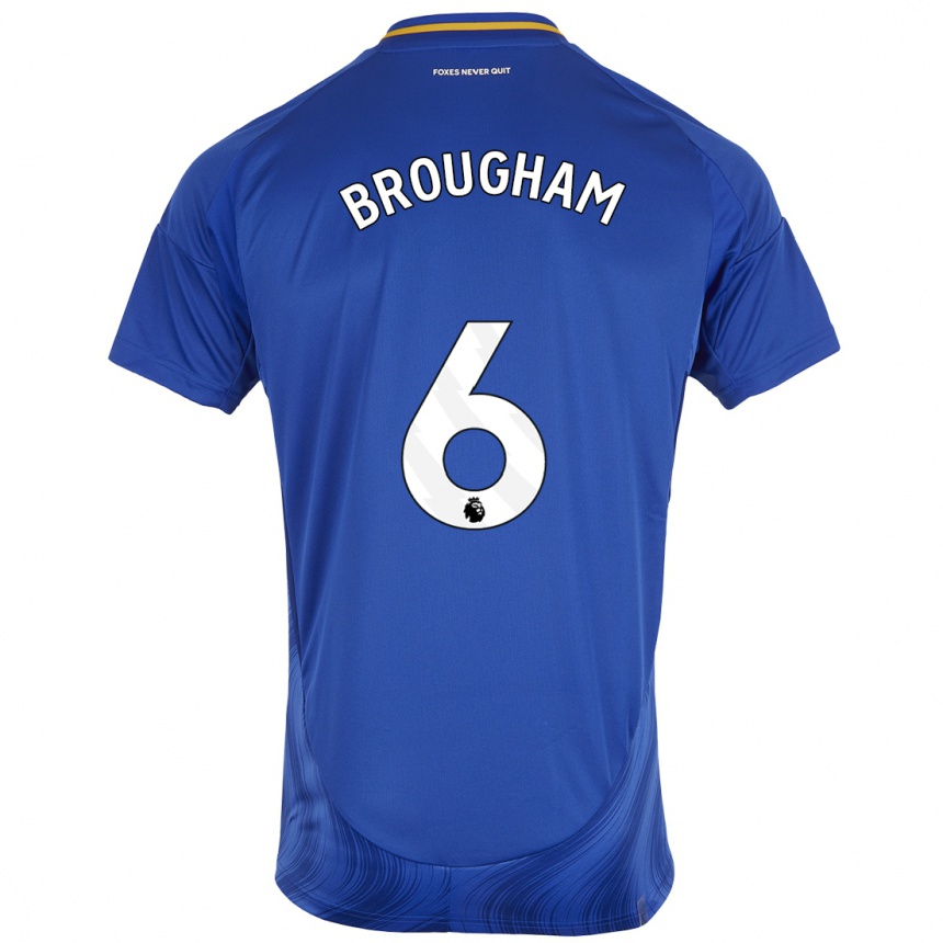 Niño Fútbol Camiseta Georgia Brougham #6 Azul Blanco 1ª Equipación 2024/25 México