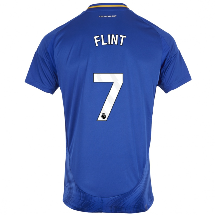 Niño Fútbol Camiseta Natasha Flint #7 Azul Blanco 1ª Equipación 2024/25 México