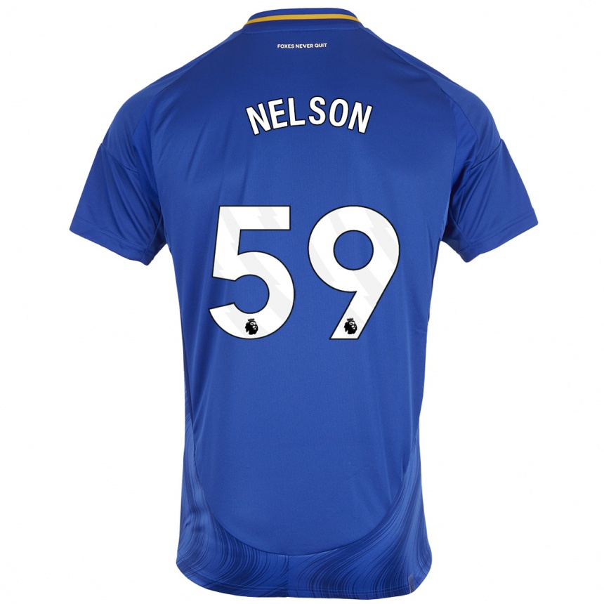 Niño Fútbol Camiseta Ronny Nelson #59 Azul Blanco 1ª Equipación 2024/25 México