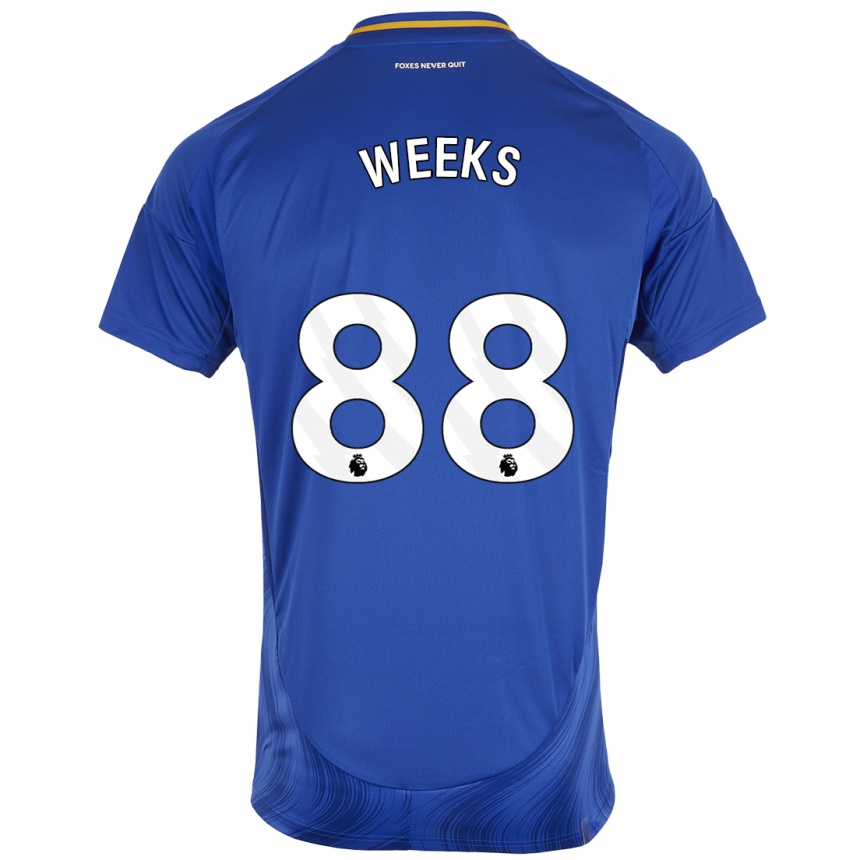 Niño Fútbol Camiseta Tyler Weeks #88 Azul Blanco 1ª Equipación 2024/25 México