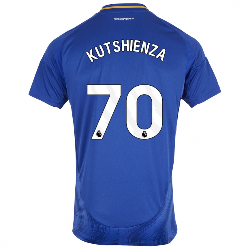 Niño Fútbol Camiseta Jesper Kutshienza #70 Azul Blanco 1ª Equipación 2024/25 México