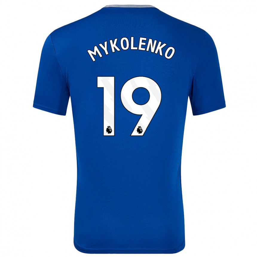 Niño Fútbol Camiseta Vitaliy Mykolenko #19 Azul Con 1ª Equipación 2024/25 México