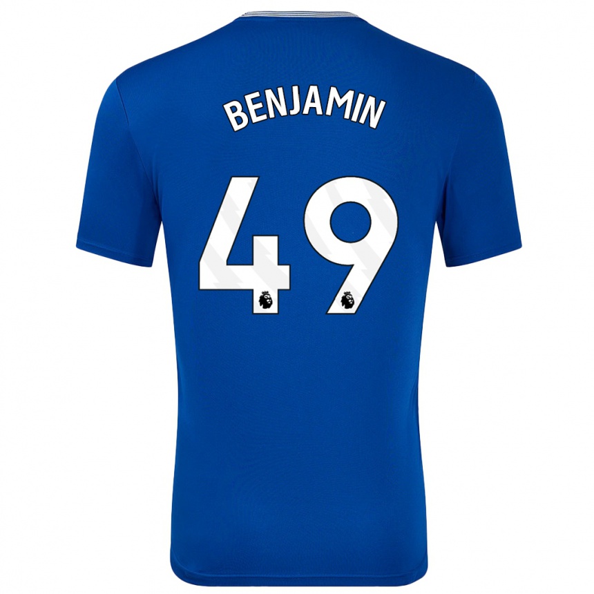 Niño Fútbol Camiseta Omari Benjamin #49 Azul Con 1ª Equipación 2024/25 México