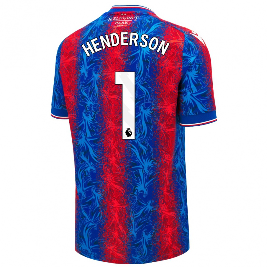 Niño Fútbol Camiseta Dean Henderson #1 Rayas Rojas Y Azules 1ª Equipación 2024/25 México