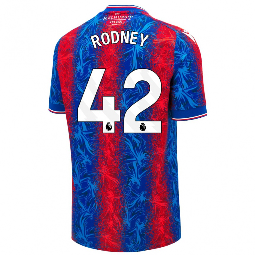 Niño Fútbol Camiseta Kaden Rodney #42 Rayas Rojas Y Azules 1ª Equipación 2024/25 México