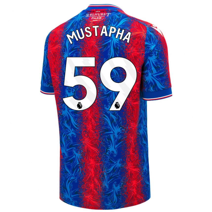 Niño Fútbol Camiseta Hindolo Mustapha #59 Rayas Rojas Y Azules 1ª Equipación 2024/25 México