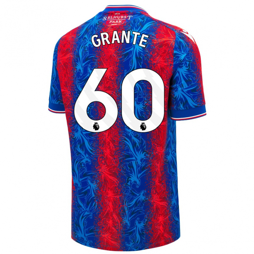 Niño Fútbol Camiseta Jake Grante #60 Rayas Rojas Y Azules 1ª Equipación 2024/25 México