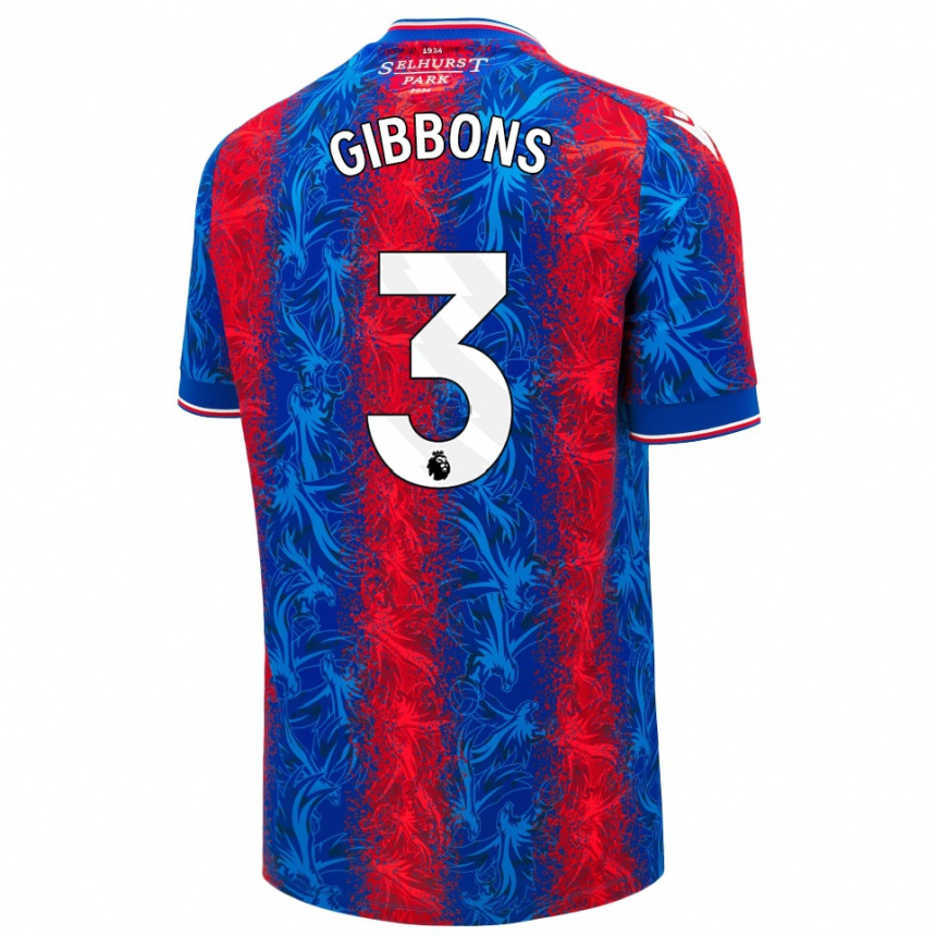 Niño Fútbol Camiseta Felicity Gibbons #3 Rayas Rojas Y Azules 1ª Equipación 2024/25 México