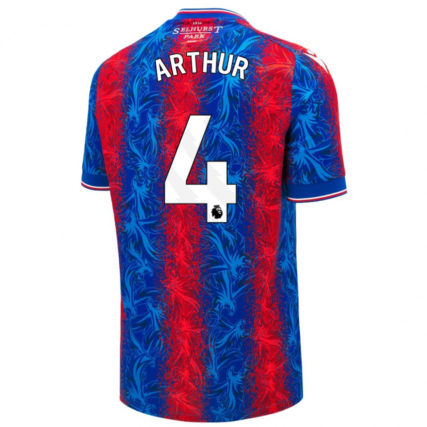 Niño Fútbol Camiseta Chloe Arthur #4 Rayas Rojas Y Azules 1ª Equipación 2024/25 México