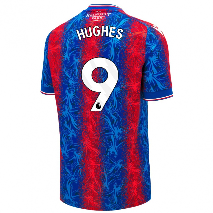 Niño Fútbol Camiseta Elise Hughes #9 Rayas Rojas Y Azules 1ª Equipación 2024/25 México